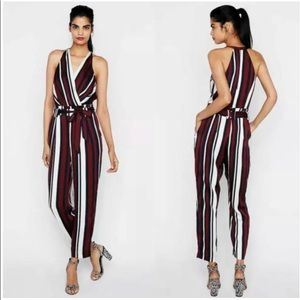 NWT Express Striped Sleeveless Jumpsuit Size 16